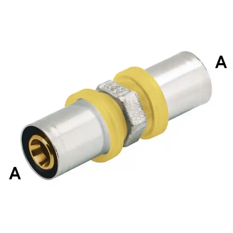RBM 1957 Tita-Gas Raccordo Diritto Intermedio Ø32/3X32/3Mm A Pressare - 19573200