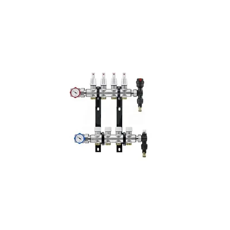 RBM Kit collettori compatti in ottone, 9+9 derivazioni, flussometri e valvole termostatizzabili, pressione max 10 bar - 20350650