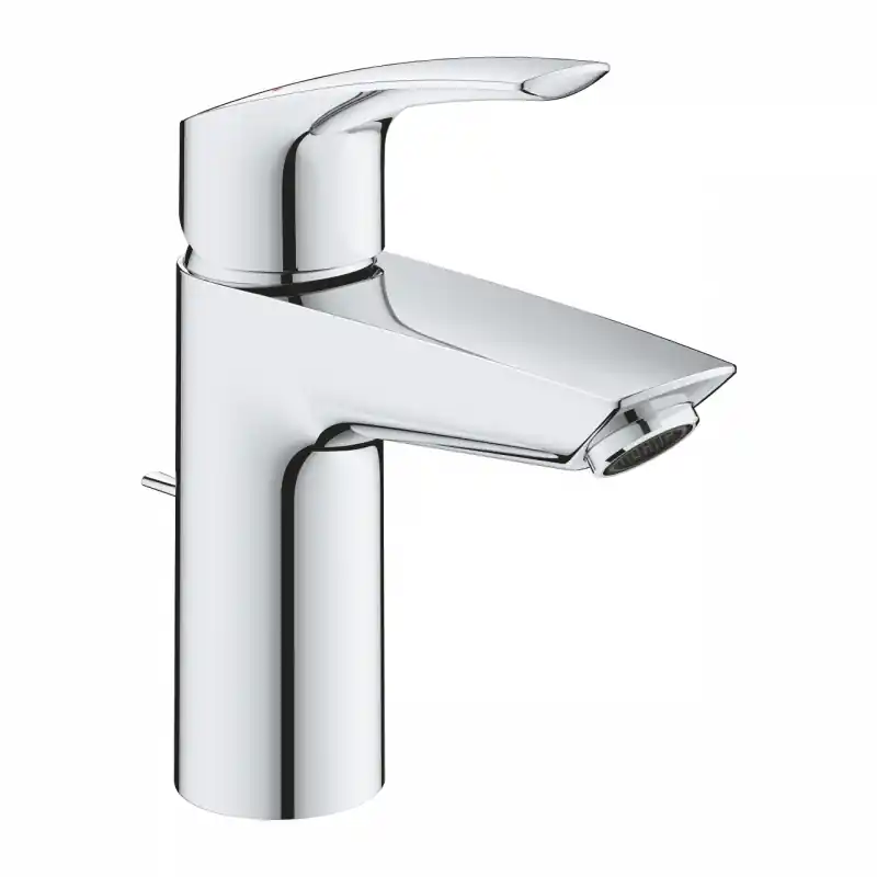 GROHE Eurosmart Miscelatore Monocomando per Lavabo H.17cm - Con Scarico, Finitura Cromo, Cartuccia Ceramica, Tecnologia SilkMove - 33265003