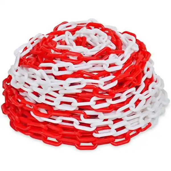 CATENA SEGNALETICA IN PLASTICA BIANCA/ROSSA CONF.DA MT25 D.MM 8