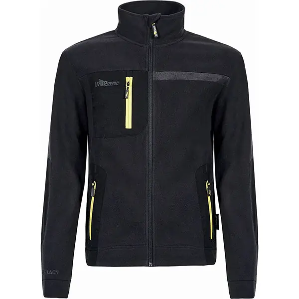U-POWER FELPA IN PILE CON ZIP VENUS COLORE BLACK CARBON TG.XL