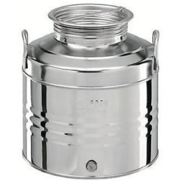 FUSTO PER ALIMENTI BASSO INOX 18/10 LT10 BOCCA D.MM120