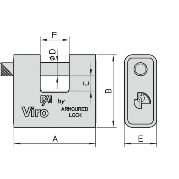 VIRO LUCCHETTO SERIE 4017 CORAZZATO FAI MM91
