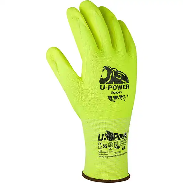 U-POWER GUANTI MOD. ICON COLORE GIALLO FLUO TG 9