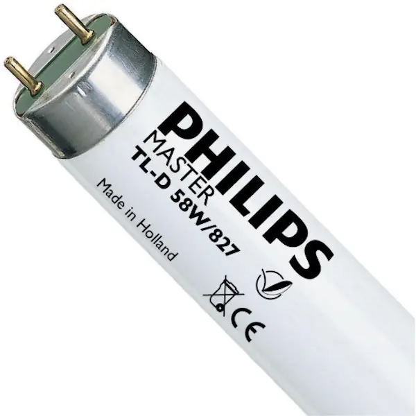 PHILIPS TUBO NEON FLUORESCENTE MASTER TL-D SUPER 80 58W G13 2700K*