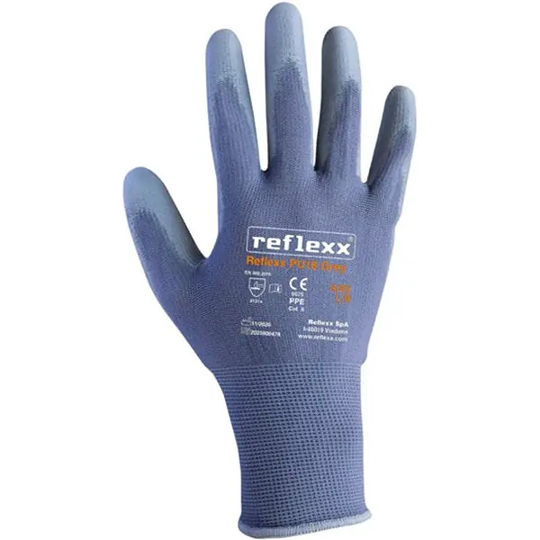 GUANTI REFLEXX MOD. PU18 GREY IN POLIURETANO COLORE GRIGIO TG XL