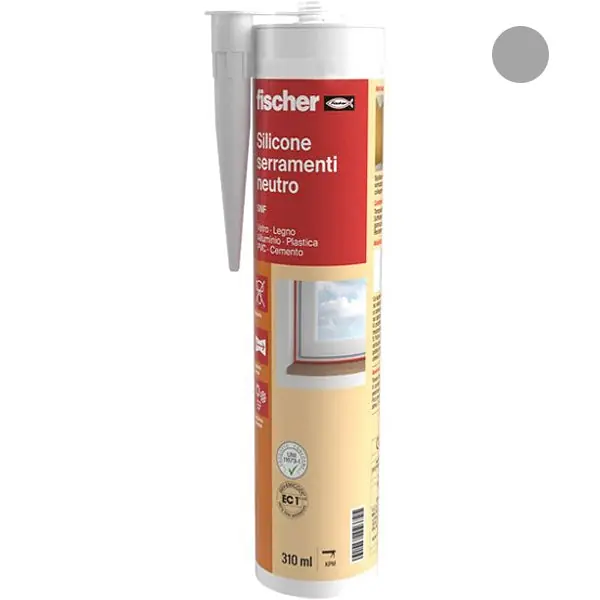 FISCHER SILICONE NEUTRO SERRAMENTI SNF-AL ALLUMINIO RAL 9006 ML310