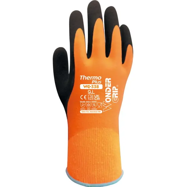 WONDER GRIP GUANTI MOD. WG-338 THERMO PLUS COLORE ARANCIO/NERO TG10