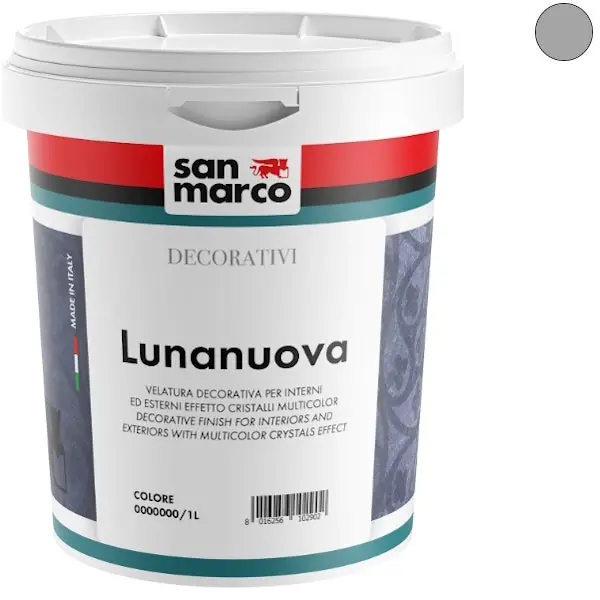 SAN MARCO LUNANUOVA ARGENTO LT1 VELATURA EFFETTO CRISTALLI MULTICOLOR