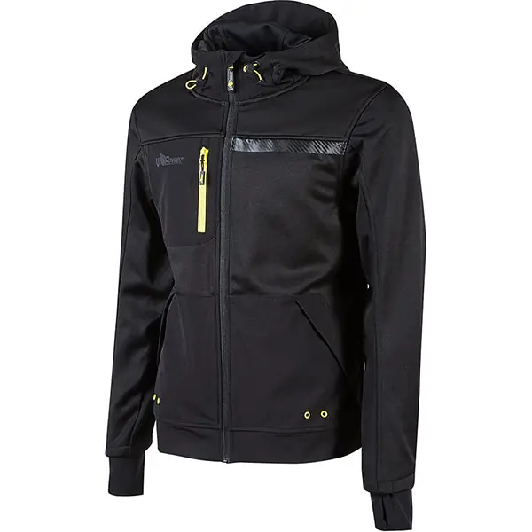 U-POWER FELPA IN TESSUTO CON ZIP GALAXY COLORE BLACK CARBON TG.XXL