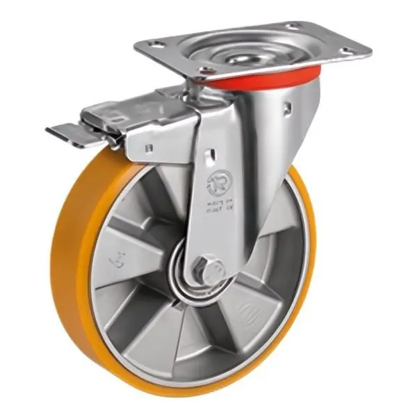 TELLURE ROTA RUOTA 65AL SUPPORTO GIREVOLE CON FRENO D.MM100 KG200