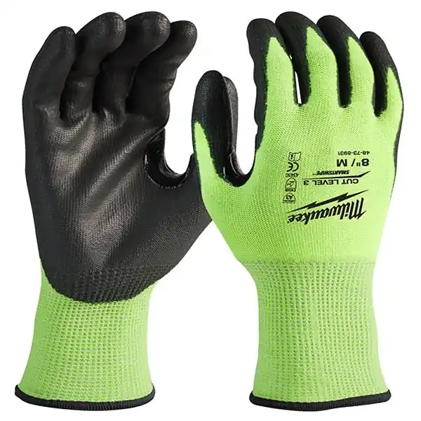 MILWAUKEE GUANTI MOD. HI-VIS CUT C GLOVES COLORE GIALLO/NERO TG 9 (L)