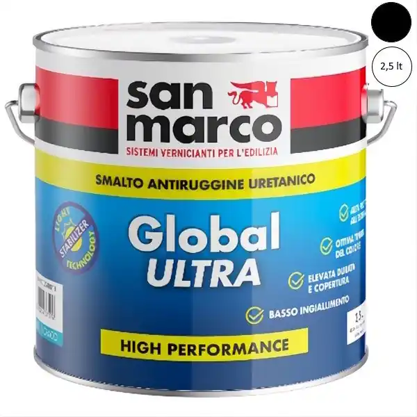 SAN MARCO GLOBAL ULTRA GL 10 SMALTO OPACO NERO LT2,5