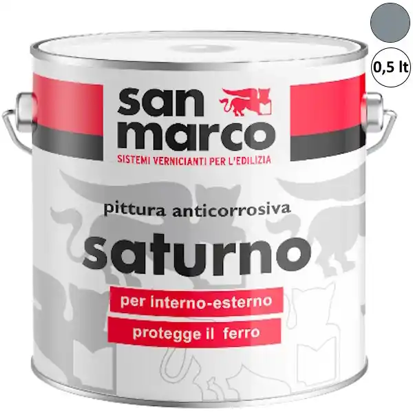 SAN MARCO SATURNO PITTURA ANTICORROSIVA GRIGIO LT0,5