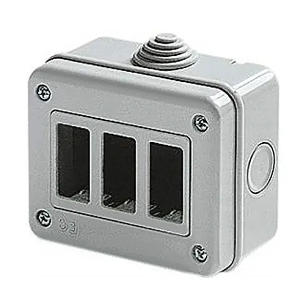 ELETTROCANALI CONTENITORE DA PARETE PER APPARECCHI 3 POSTI IP40