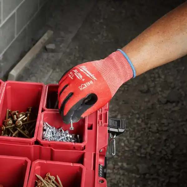 MILWAUKEE GUANTI MOD. CUT B GLOVES COLORE ROSSO/NERO TG 9 (L)