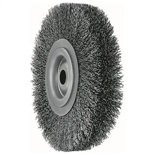 SCU SPAZZOLA CIRCOLARE CON FILI ONDULATI IN ACCIAIO D.MM250X60X25
