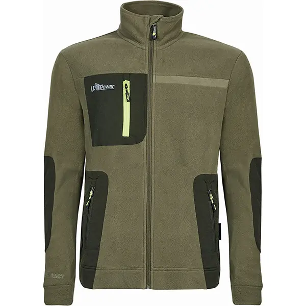 U-POWER FELPA IN PILE CON ZIP VENUS COLORE BURNT OLIVE TG.M