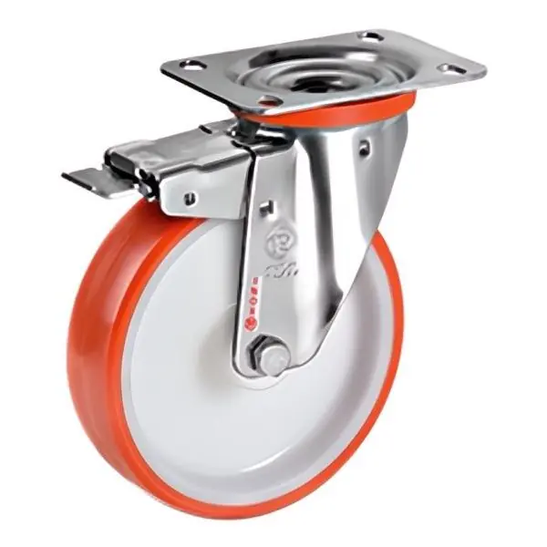 TELLURE ROTA RUOTA 60 SUPPORTO GIREVOLE CON FRENO INOX D.MM100 KG170