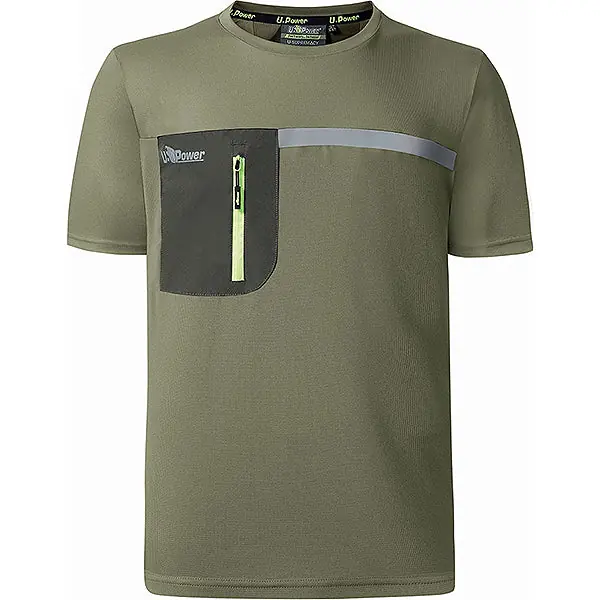 U-POWER T-SHIRT ELASTICIZZATA CHRISTAL COLORE BURNT OLIVE TG.L
