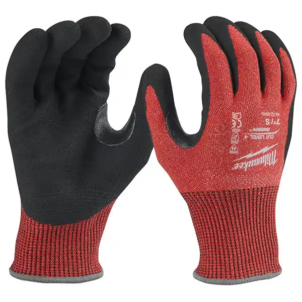MILWAUKEE GUANTI MOD. CUT D GLOVES COLORE ROSSO/NERO TG 7 (S)