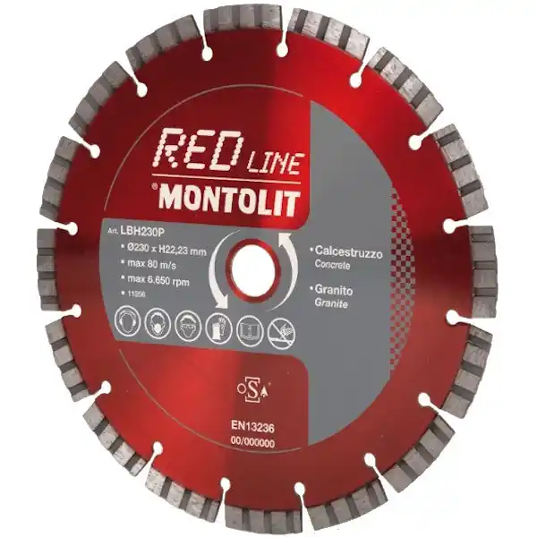 MONTOLIT DISCO DIAMANTATO D.MM180X22,2/30 CALCESTRUZZO/GRANITO/PIETRE