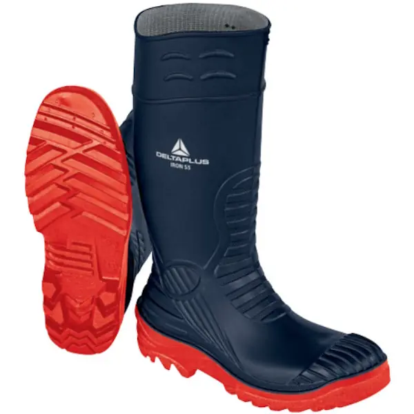 DELTA PLUS STIVALI ANTINFORTUNISTICI IN PVC IRON S5 SRC BLU/ROSSO N44*