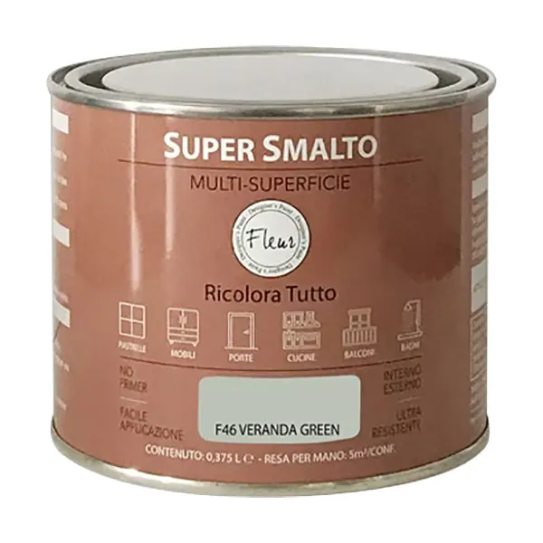 FLEUR SUPER SMALTO MULTI-SUPERFICIE F46 VERANDA GREEN LT 0,375