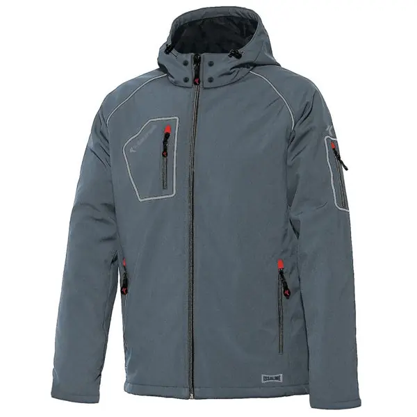 ISSA GIUBBINO PERFECT IN SOFTSHELL IMBOTTITO COLORE GRIGIO TG.S