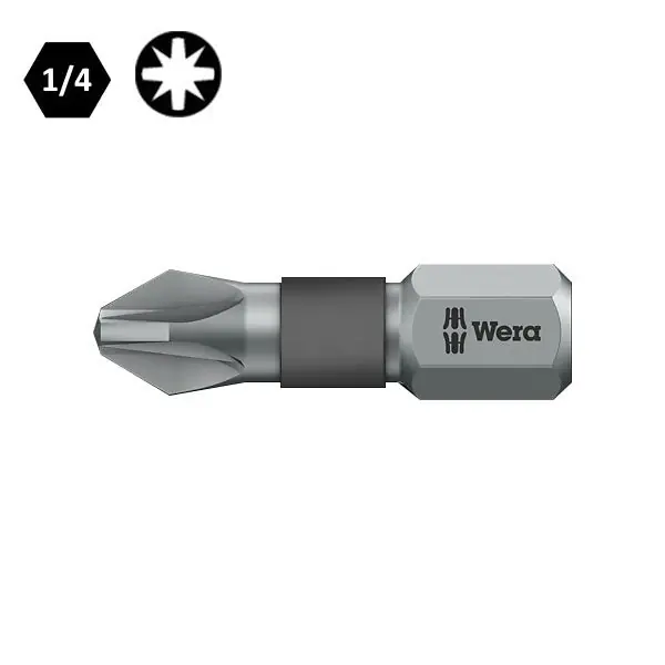 WERA INSERTO BIT 855/1 BTZ PER VITI A CROCE POZIDRIV PZ 2X25 DA 1/4"