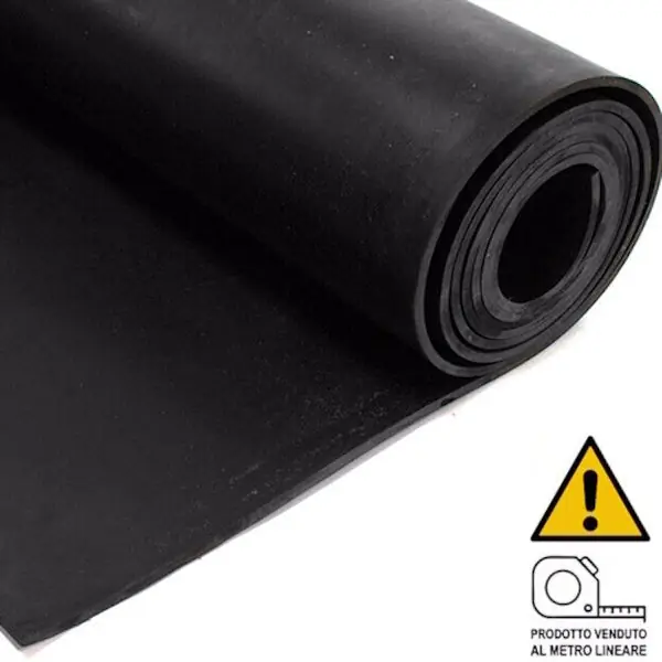 LASTRA IN GOMMA CON TELA NERA SPESSORE MM5 ALTEZZA MM1200 AL MTL