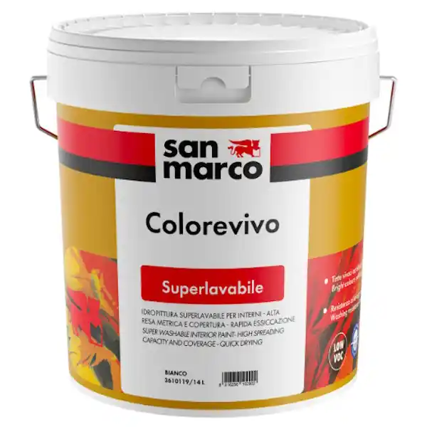 SAN MARCO COLOREVIVO BIANCO LT14 IDROPITTURA SUPERLAVABILE