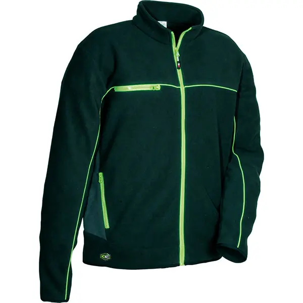 COFRA GIACCA IN PILE ASYMA COLORE NERO/ANTRACITE/LIME TG. L