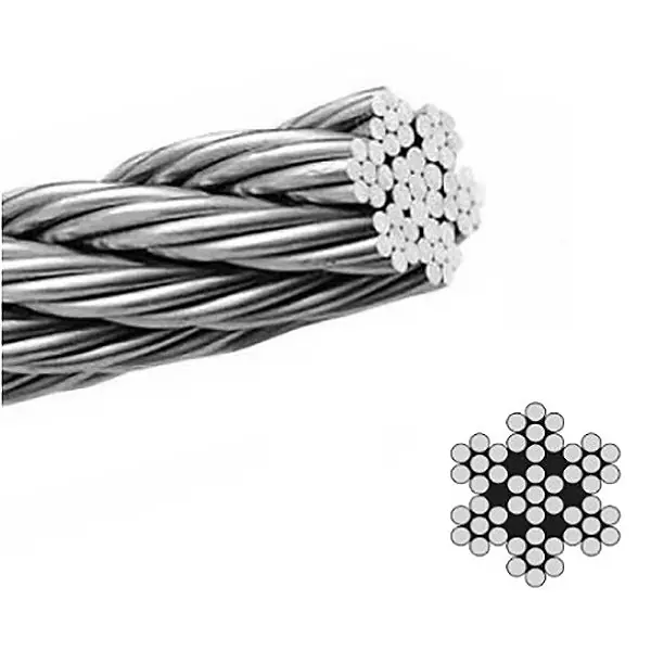 FUNE ACCIAIO INOX AISI 316 49 FILI (TIPO 7X7) D.MM 3X 10 MT