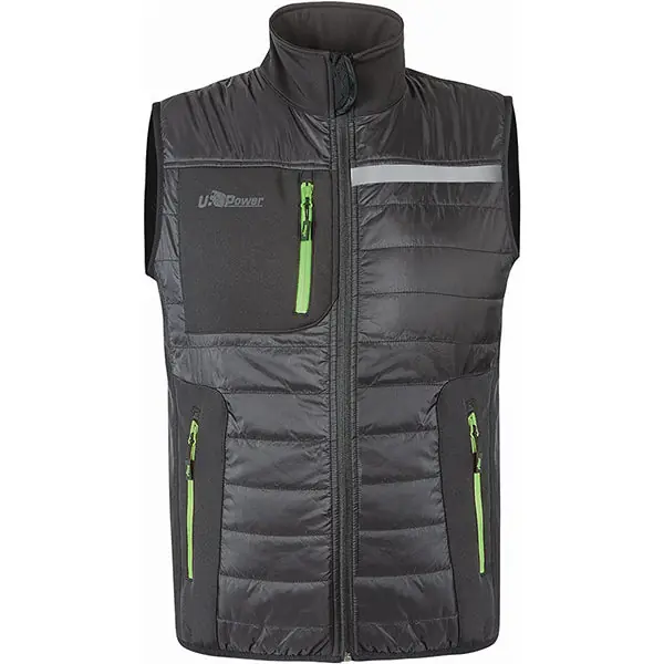 U-POWER GILET WALL COLORE ASPHALT GREY/GREEN TG.XL