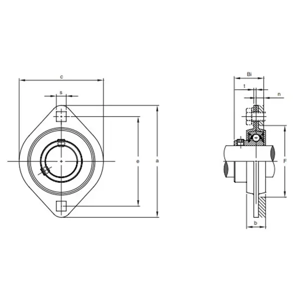 SUPPORTO LAMIERA STAMPATA CON CUSCINETTO BPFL 203 ALBERI D.MM17 IMPORT
