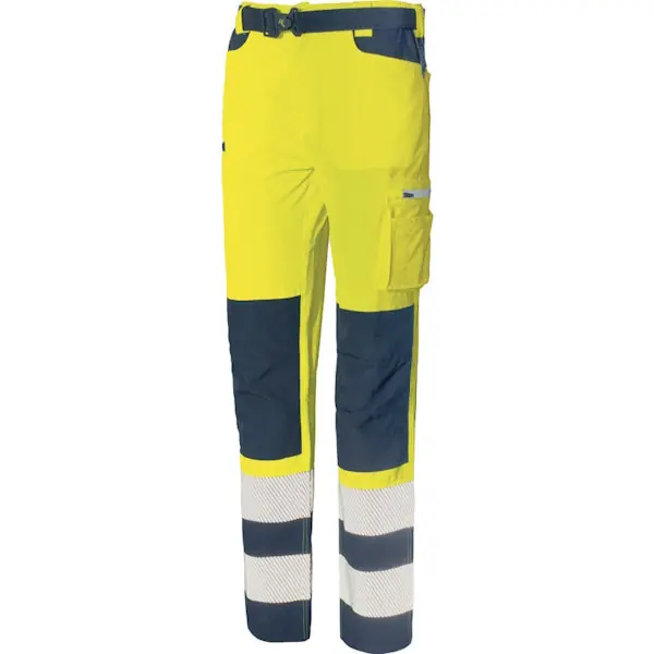 ISSA PANTALONE ALTA VISIBILITA‘ LIGHT GIALLO FLUO/BLU NAVY TG.XL