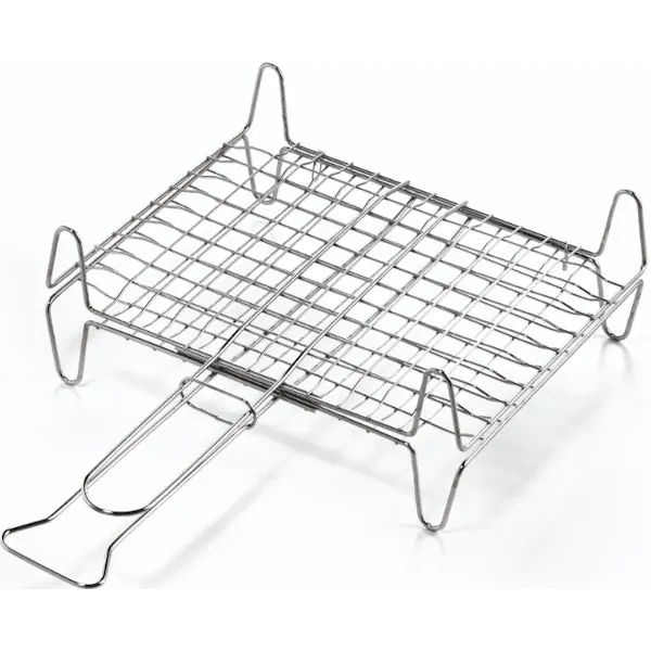 OMPAGRILL GRIGLIA IN ACCIAIO A RETE DOPPIA CON PIEDINI CM40X45