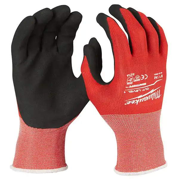 MILWAUKEE GUANTI MOD. CUT A GLOVES COLORE ROSSO/NERO TG 8 (M)
