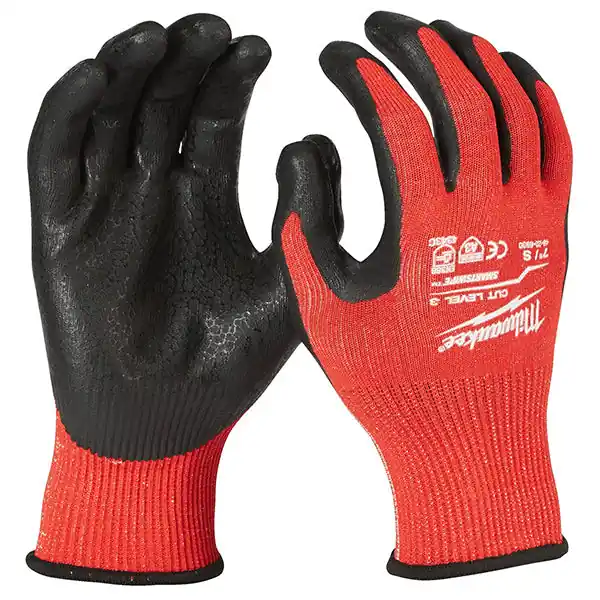 MILWAUKEE GUANTI MOD. CUT C GLOVES COLORE ROSSO/NERO TG 9 (L)