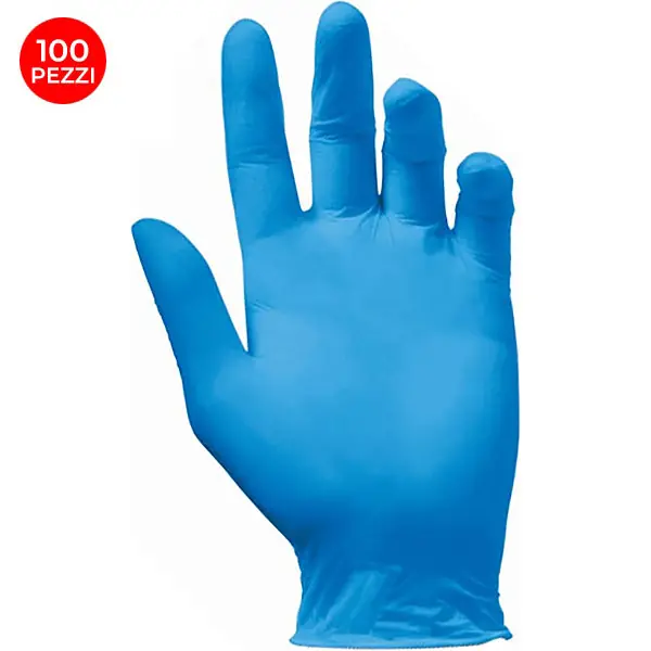 GUANTI REFLEXX MOD. N80B IN NITRILE COLORE BLU CONF.DA PZ.100 TG M