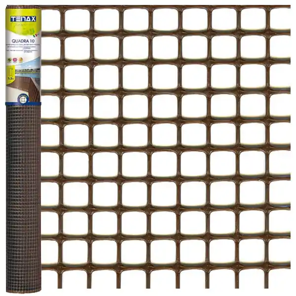 TENAX RETE QUADRA 10 IN PLASTICA MULTIUSO MARRONE CONF.DA MT1,0X5