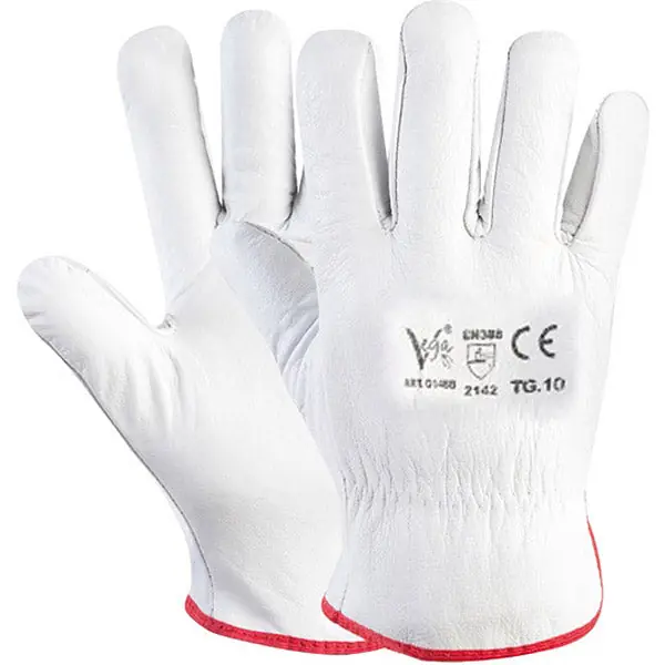 GUANTI IN PELLE FIORE BOVINO COLORE BIANCO TG. 9