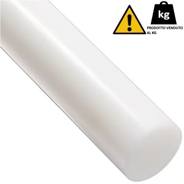 TONDO PIENO IN NYLON PA6 XT NATURALE D.MM 10 AL KG.
