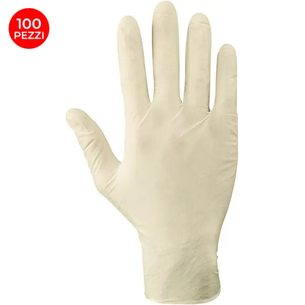 GUANTI MAPA MOD. SOLO 992 IN LATTICE BIANCO CONF.DA PZ100 TG M*