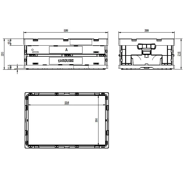 IMILANI CASSETTA IN PLASTICA SALVASPAZIO KRONOS MM600X400X220H TURCHESE*