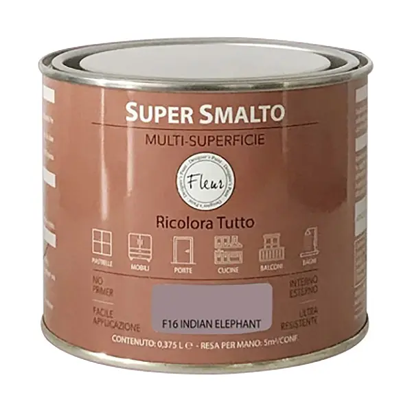 FLEUR SUPER SMALTO MULTI-SUPERFICIE F16 INDIAN ELEPHANT LT 0,375