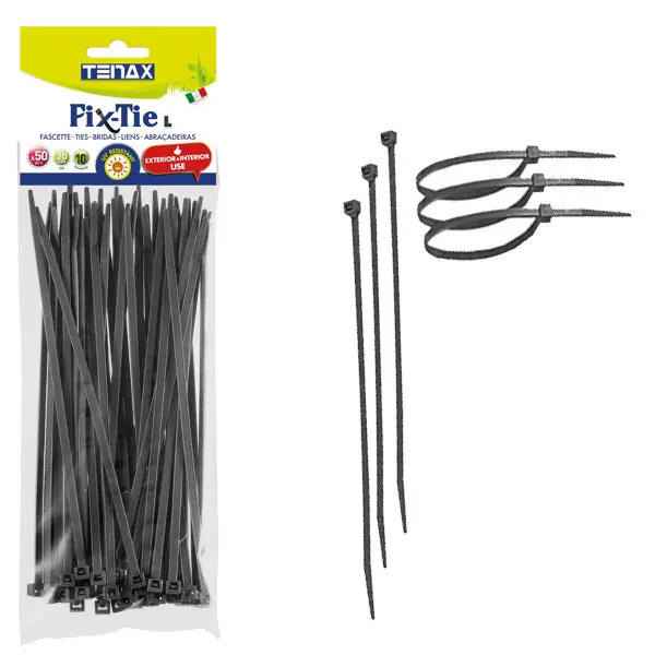 TENAX FASCETTE MULTIUSO ART. FIX-TIE L MM200X4,8 COLORE NERO PZ50