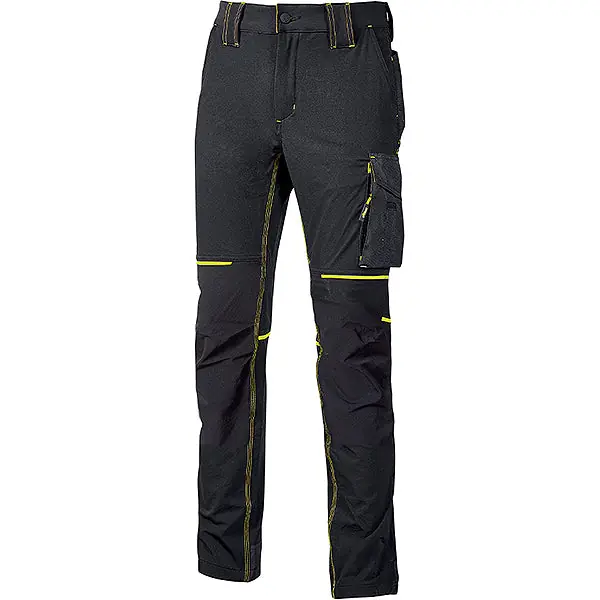 U-POWER PANTALONE IN TESSUTO WORLD COLORE BLACK CARBON TG.L