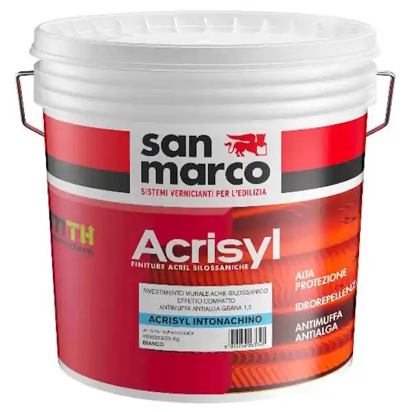 SAN MARCO ACRISYL INTONACHINO LT 1 BIANCO ANTIMUFFA ANTIALGA GRANA 1,2